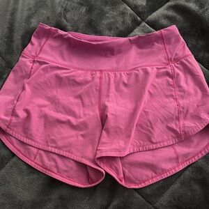 Lululemon Athletica Pink Athletic Shorts with Curved Hem